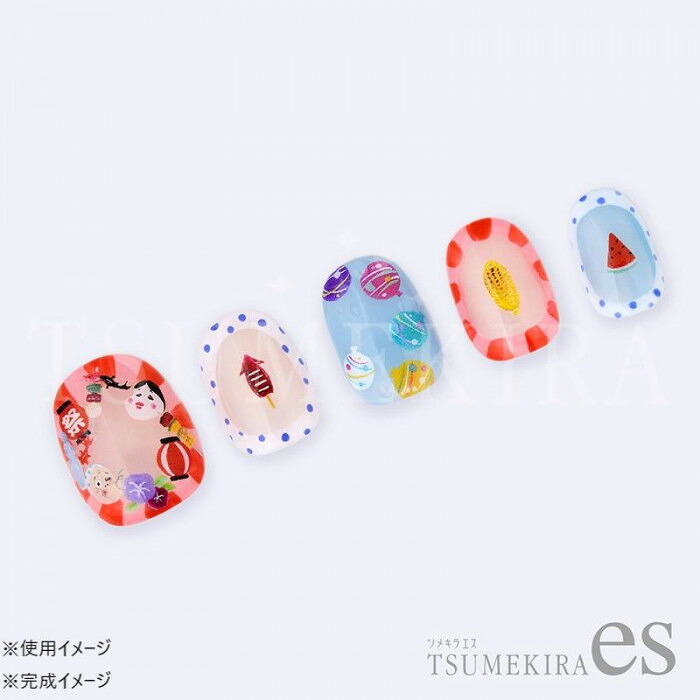 ネイルシール TSUMEKIRA ツメキラ es うらなか りか プロデュース なつまつり ES-URA-006 夏ネイル 花火 縁日 風鈴 蚊取り線香 セルフネイル 貼るだけ マニキュア ジェルネイルアート