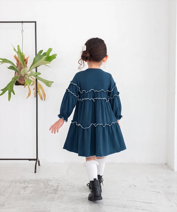 Rora ワンピース 通販 キッズワンピース ティアードワンピース 子どもワンピース お出掛け 通園通学小学生 お出かけデイリー 発表会結婚式 誕生日プレゼント 長袖 春秋冬 可愛いおしゃれ かわいい おしゃれ カジュアル 姉妹お揃い