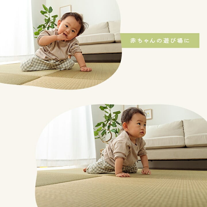 フロアマット 置き畳国産い草簡単和室ベビーキッズプレイマットフロアマット約82×82cm単品 約70×70cm 抗菌防臭 滑り止め 木製 ウレタン ラグ インテリア 敷物 クッション性 ズレにくい 無染土い草 肌触り 柔らか 耐久性