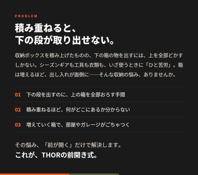 THOR スタッキングシェルフコンテナ 20L セット ソー 前開き 収納ボックス 米国TRUST社 ソー 収納棚 スタッキング 積み重ね 耐荷重120kg 全5色 衣類収納 キャンプ アウトドア 車載 ガレージ クローゼット 防災 インダストリアル