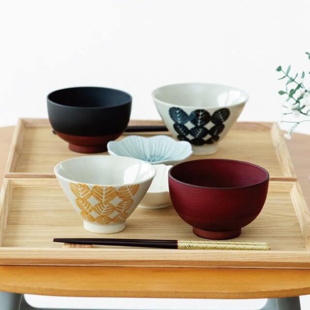 【公式】木ノ葉 夫婦膳 ギフト このは ギフトラッピング込み 日本製 波佐見焼 食器セット 夫婦茶碗 陶器 汁椀 夫婦箸 天然木 食洗機対応 電子レンジ対応 CDF etendue CDFエタンデュ ビスク