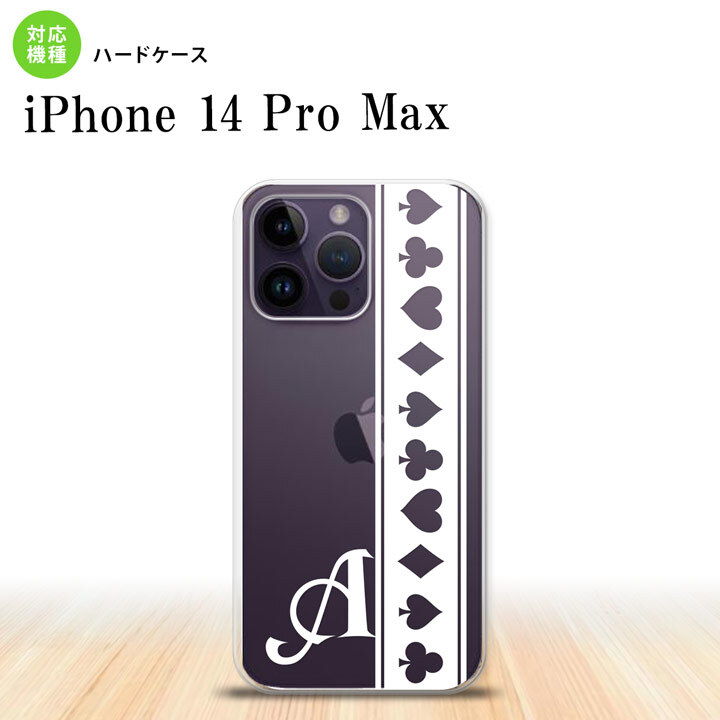 iPhone14 ProMax iPhone14 Pro Max スマホケース 背面ケース ハードケース トランプ 帯 白 クリア +アルファベット 2022年 9月発売 nk-i14pm-529i