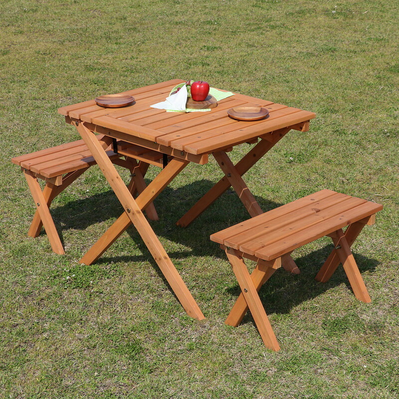 杉材BBQテーブル&ベンチセット ミニ コンロスペース付 オレンジ 1色展開 ガーデンテーブル 屋外 庭 ベランダ テラス アウトドア おしゃれ シンプル 新生活 家具 インテリア 不二貿易