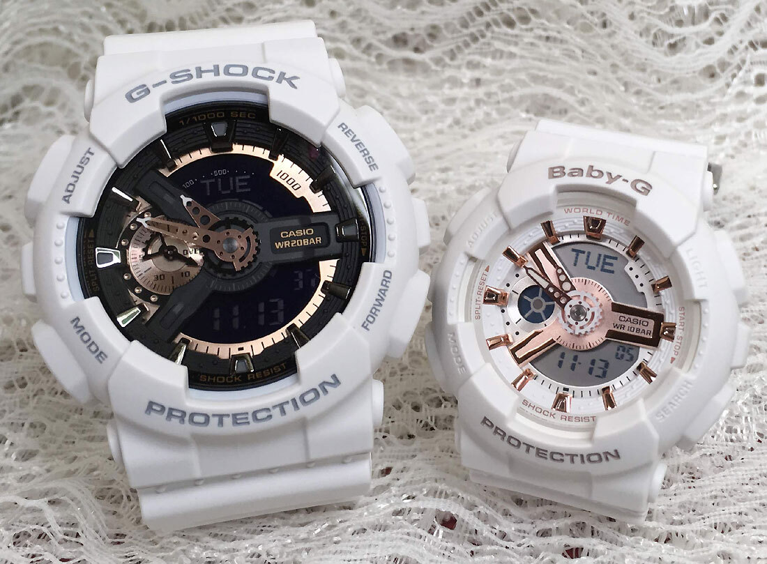 ペアウォッチ gショックG-SHOCK BABY-G  ペア腕時計 カシオ 2本セット  アナデジ GA-110RG-7AJF BA-110XRG-7AJF お揃い     新品　婚約　夫婦 高級　クリスマス プレゼント