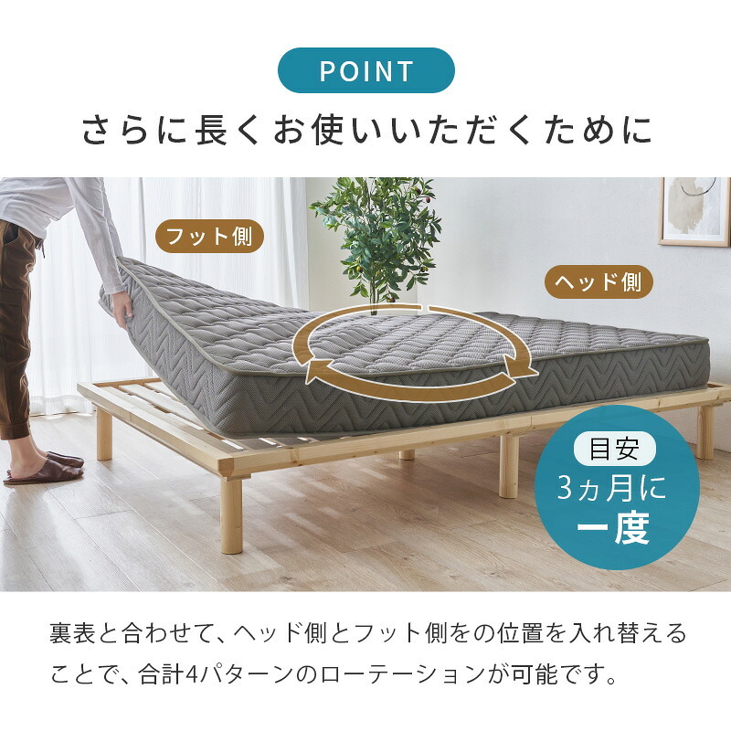 マットレス 両面ポケット シングル セミダブル ダブル ポケットコイル 3Dメッシュ 両面仕様 やや硬め マット 通気性 おすすめ 直置き 一人暮らし 新生活 抗菌 防臭 ポリエステル 敷きマット 寝具マット マットレス寝具 寝具用品 寝室用品 ウレタン