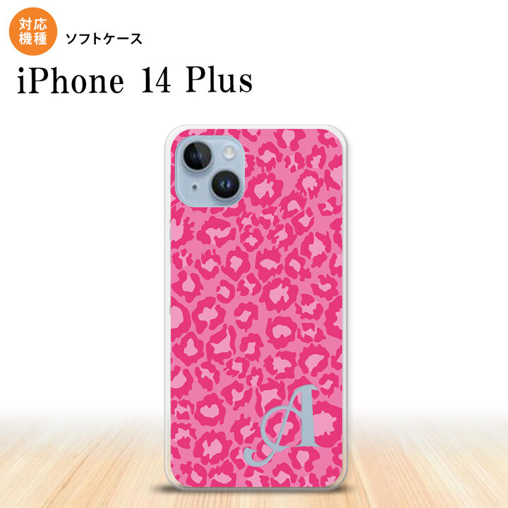 iPhone14 plsu iPhone14 plsu スマホケース 背面ケースソフトケース 豹柄 B ピンク +アルファベット 2022年 10月発売 nk-i14pl-tp892i