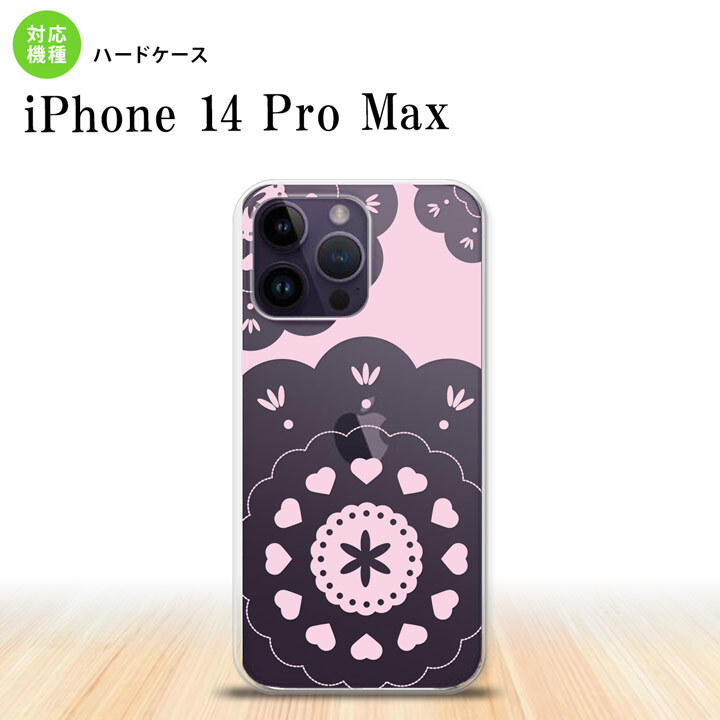 iPhone14 ProMax iPhone14 Pro Max スマホケース 背面ケース ハードケース レース クリア ピンク 2022年 9月発売 nk-i14pm-1484