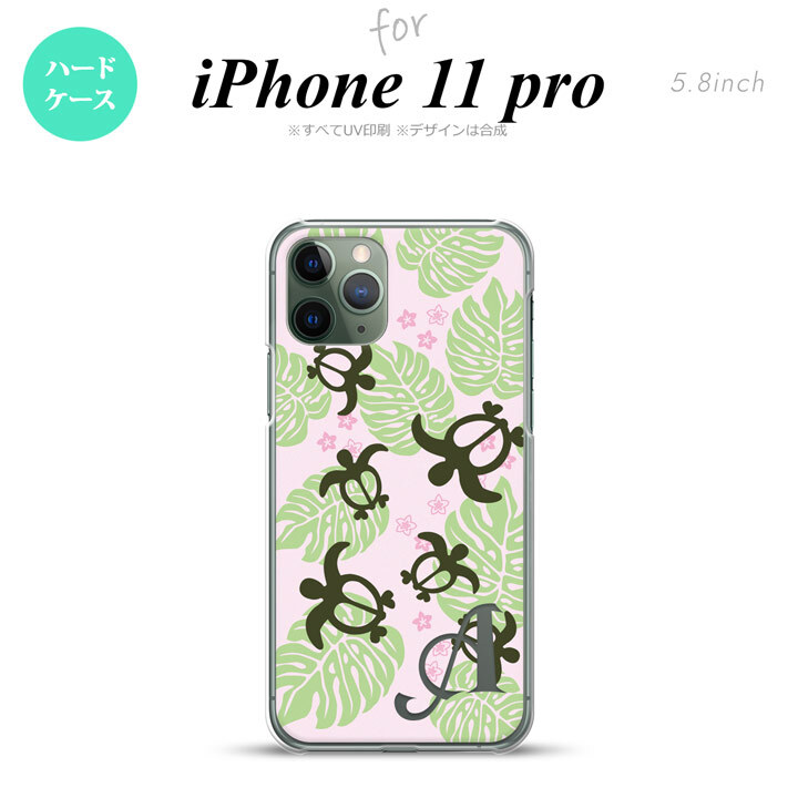 iPhone11Pro iPhone11 Pro スマホケース ハードケース ホヌ 小 ピンク +アルファベット メンズ レディース nk-i11p-1466i
