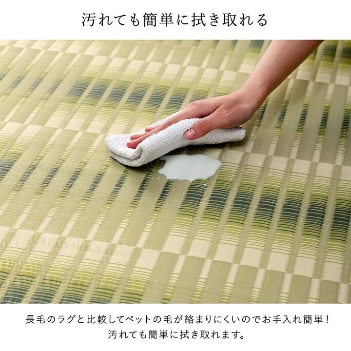 ラグ カーペット 洗える ござ 日本製 国産 丈夫 除菌スプレー対応 敷詰 敷物 アウトドア レジャー ペット 江戸間6畳（約261×352cm）