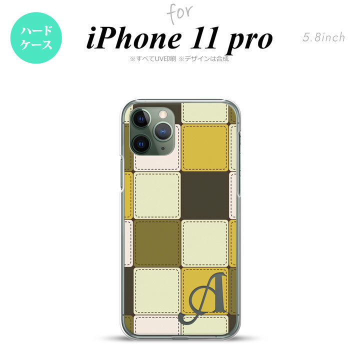 iPhone11Pro iPhone11 Pro スマホケース ハードケース パッチワーク ミックスA 黄 +アルファベット メンズ レディース nk-i11p-1671i