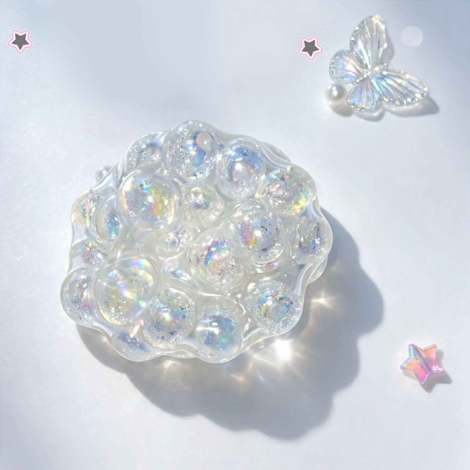 スクイーズ ボール ぷにぷに クリア ブルー ラメ入り フィジェットトイ 握って遊べる やわらか おもしろ玩具 手遊び 暇つぶし 気分転換 大人 子供 プレゼント