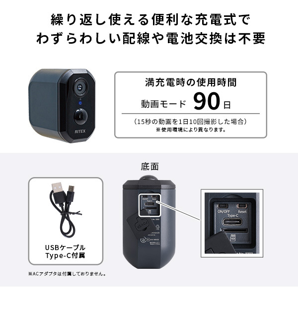 ペット家具 ペット用品 スマホと連動 充電式 防犯カメラ 監視カメラ 屋外 センサー式 見守りカメラ 室内 工事不要 ワイヤレス 家庭用 電源不要 アーム マグネット