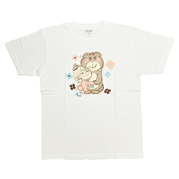 水森亜土 カラーTシャツ(M) クマ ホワイト アパレル 送料込み