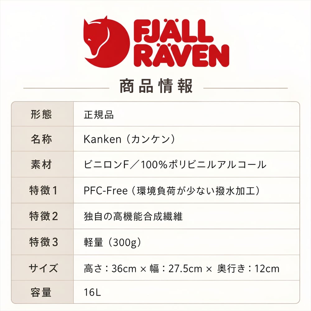 誕生日プレゼント FJALLRAVEN フェールラーベン カンケンリュック KANKEN 16L F23510 ギフト カンケンバック