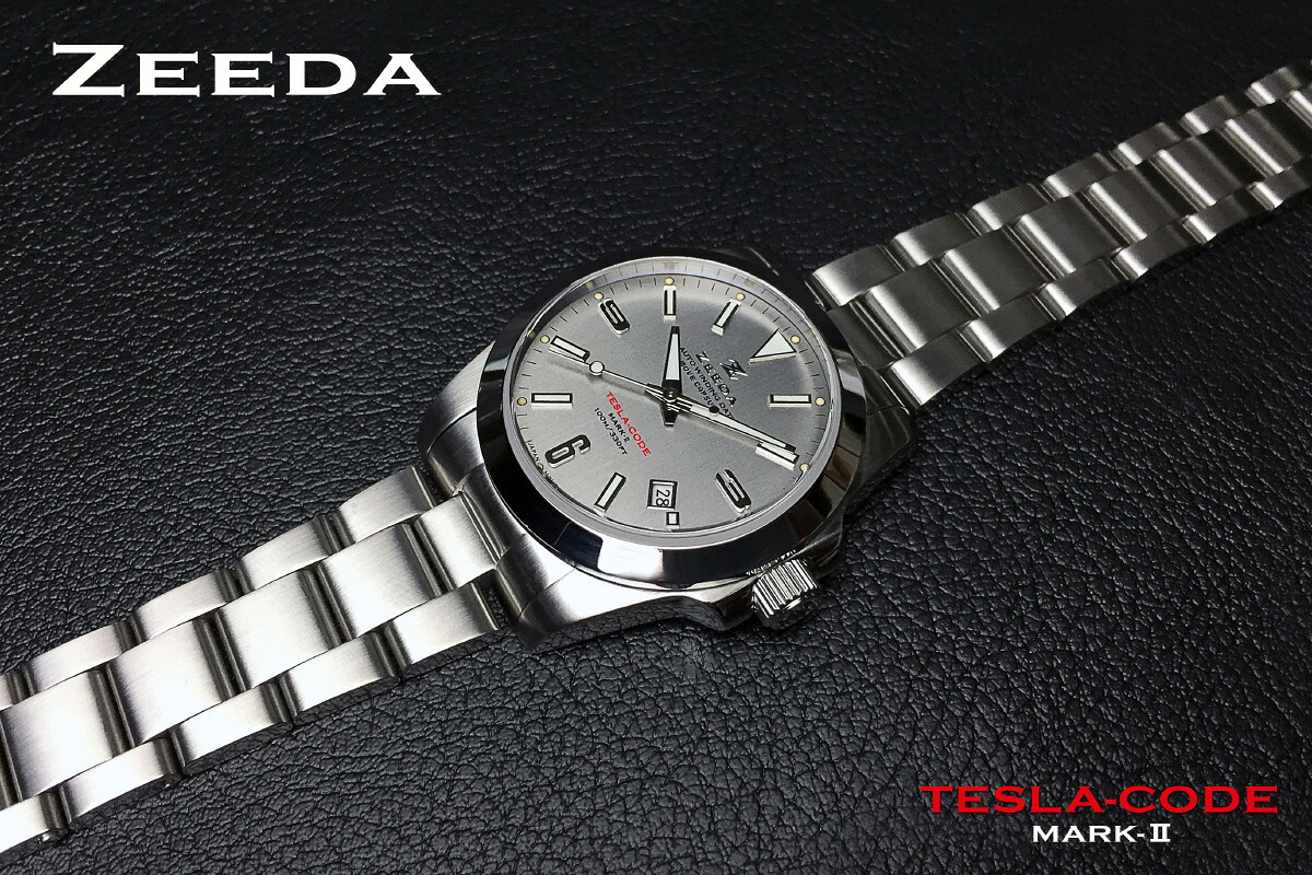 ジーダ ZEEDA テスラコード マーク2 TESLA-CODE MARK-II PREMIUM SILVER 腕時計 メンズ 自動巻き ZD-TC2-SIL