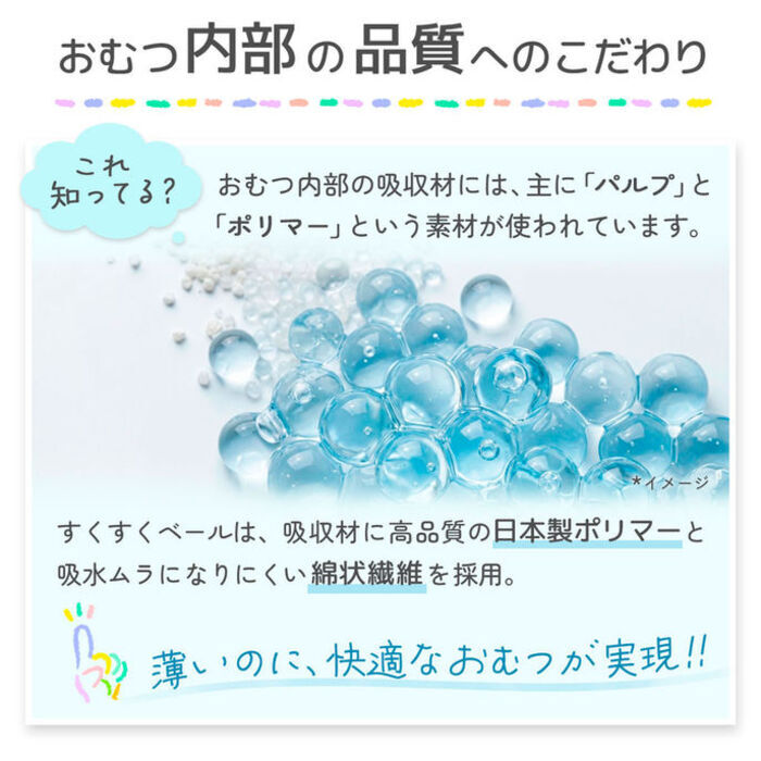 【シナぷしゅデザイン】AIRFRIC すくすくベール【Lサイズ】おむつオムツ -3度 最薄 マスクのような 薄型 驚きの吸収力 高吸収ポリマー ムレ防止 通気さらさら