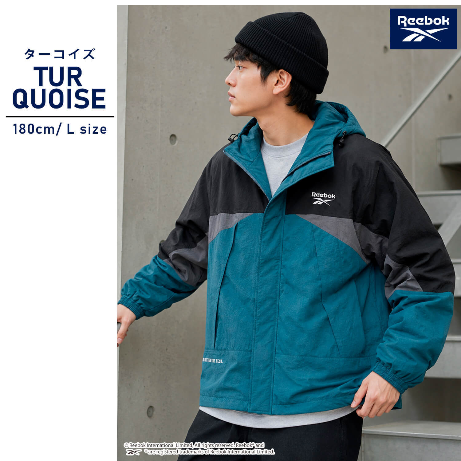 【予約】Reebok リーボック マウンテンパーカー メンズ 長袖 アウター ブルゾン スタンド フルジップ フーディ 中綿 キルト 軽量 防風 あたたかい ロゴ 刺繍  ブランド 大きいサイズ ゆったり ユニセックス 春 秋 冬 M L LL 黒 紺 2026fw karlas