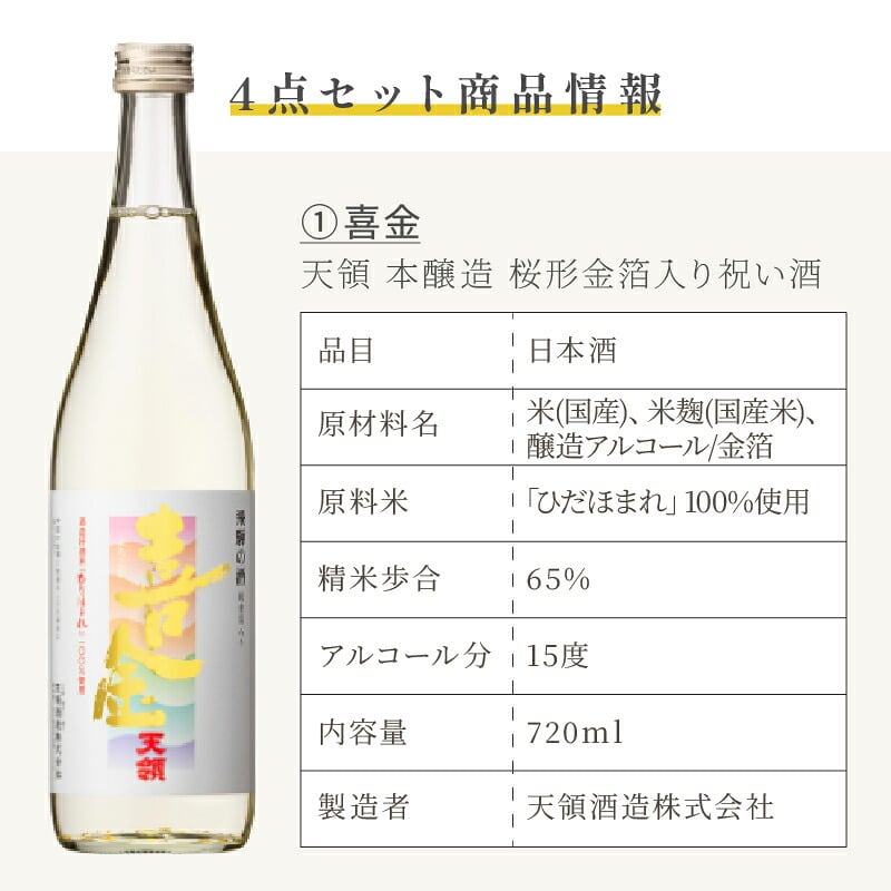 喜金 よろこび 720ml 日本酒 お酒 酒 飛騨の酒 天領 飛切り 15度 セット 純金箔 ギフト プレゼント ソープフラワー フラワーボックス 花 お花 定年退職 還暦祝い 退職祝い 男性 女性 お祝い 古希 喜寿 傘寿 米寿 卒寿 白寿 百寿