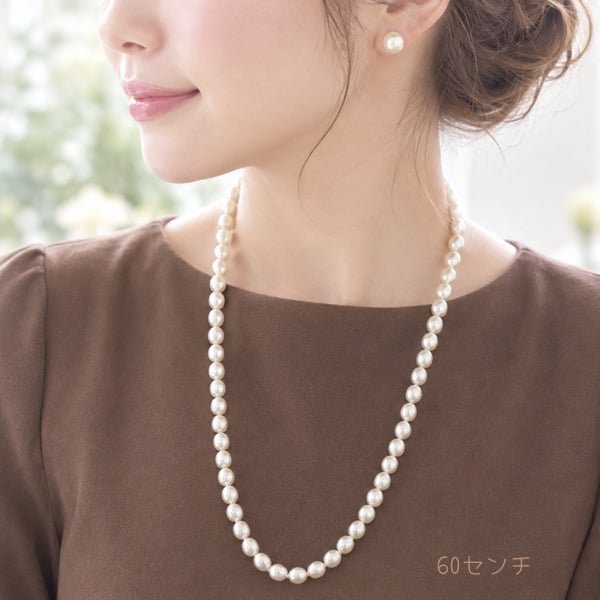 【パールロングネックレス(40～80cm)☆日本製】パーティや結婚式にもお勧め♪華奢ネックレスが可愛い/レディース/プレゼント/誕生日/クリスマス/ウェディング/発表会/パーティー/春/