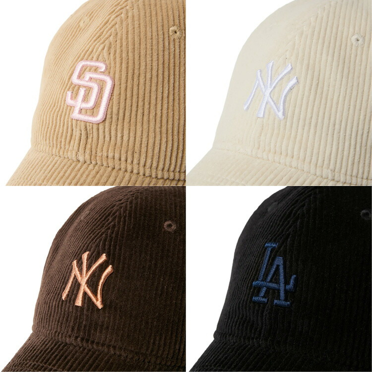 ニューエラ コーデュロイ キャップ NEW ERA 9TWENTY Corduroy レディース メンズ SD NY LA パドレス ヤンキース ドジャース MLB メジャーリーグ 帽子 秋冬 おしゃれ グレー アイボリー ロゴ サイズ調整 15137225 15137244 15137245 15137282 正規品 ブランド 男女兼用