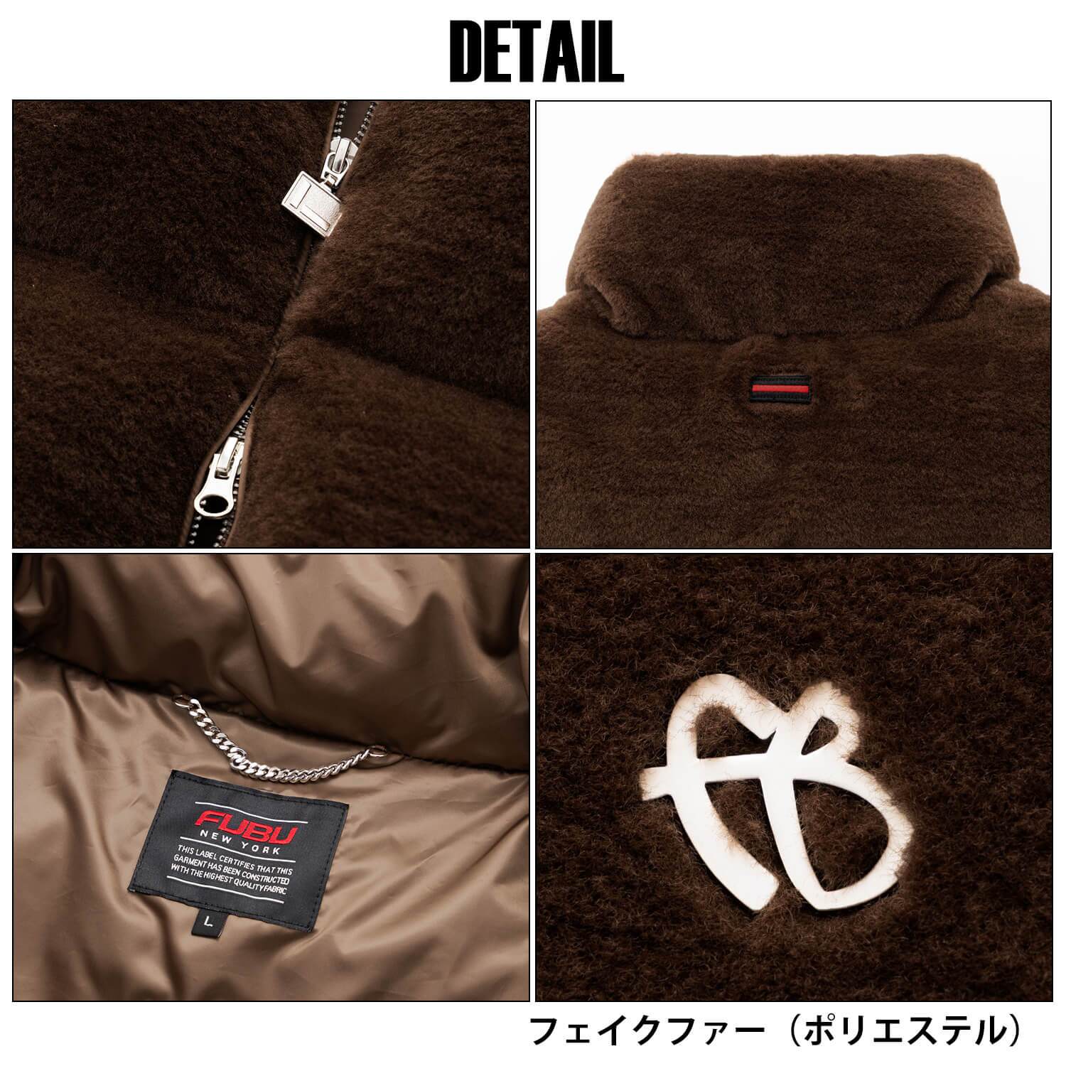 FUBU フブ 中綿ベスト メンズ フェイクファー パファー ダブルジップ エコダウン アウター ストリート あったか 防寒 保温 ヒップホップ ダンス オーバーサイズ ビッグシルエット 秋冬 M L XL XXL 大きいサイズ レディース fam-62306 2026FW karlas