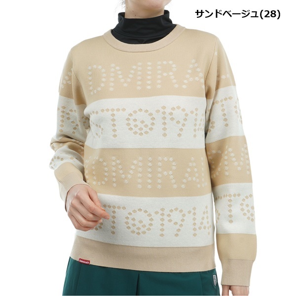 アドミラル ゴルフ レディース ゴルフ＆ロゴボーダー クルーセーター ADMIRAL ADLA464 秋冬モデル お誕生日祝い お祝い 記念品 30代 40代 50代 60代 母の日 お母さん 還暦祝い 敬老の日 彼女 人気プレゼント プレゼント