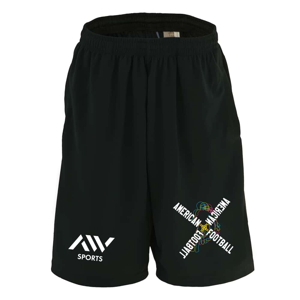 アメフト ハーフパンツ ドライ メンズ ウェア レディース ジュニア 練習着 短パン 速乾 スポーツ 名入れ おしゃれ 半スボン 文字入れ無料 「ネオンスタイルのクロスAMERICAN FOOTBALL」 アートワークスコウベ 【送料無料】