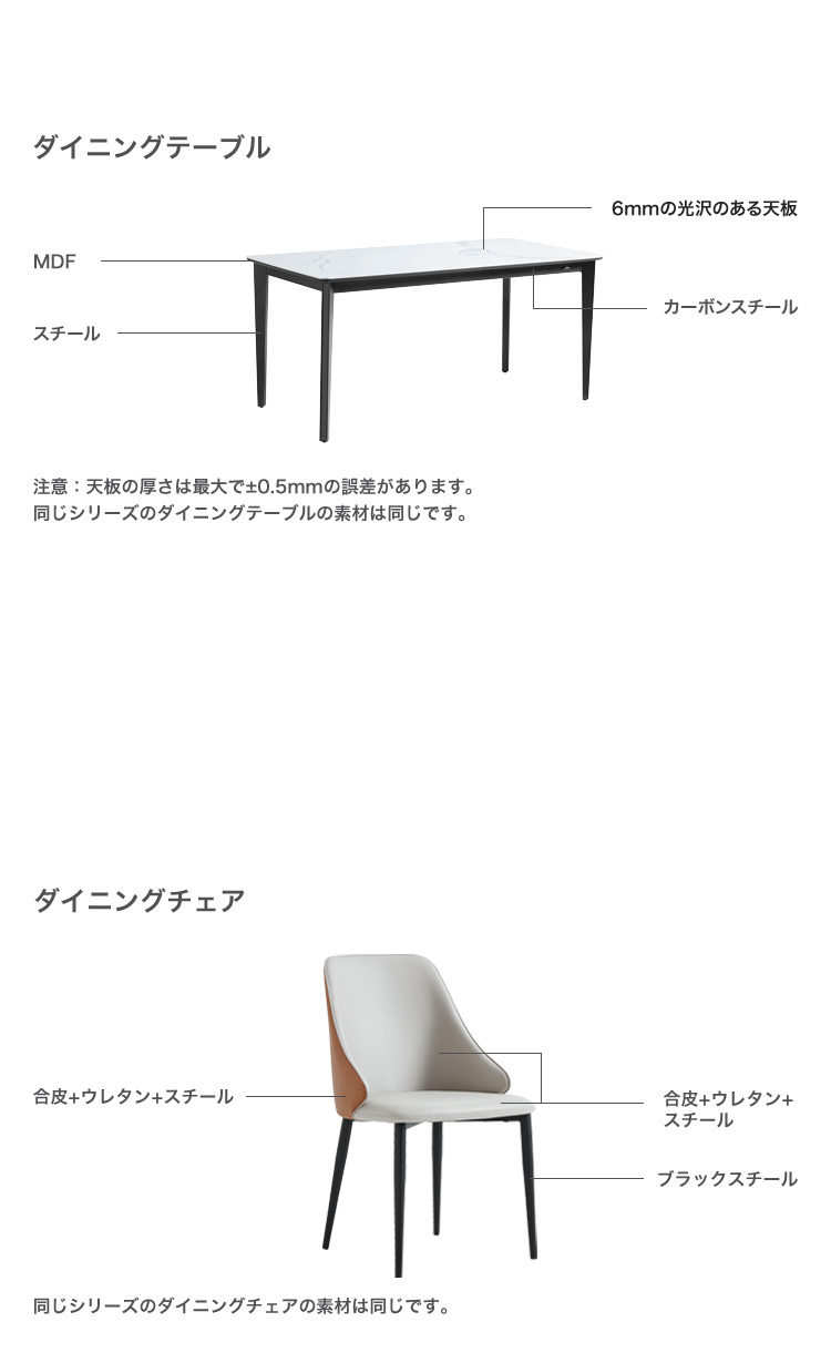 光沢天板ダイニングテーブル＆チェア-オレンジ- 5点セット 140cm 新生活