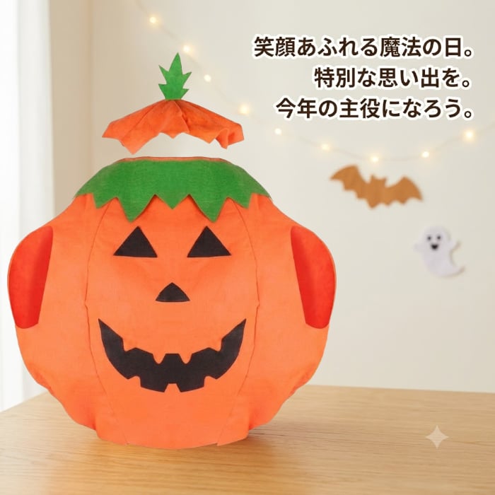 ハロウィン 衣装 子供 かぼちゃ コスプレ 仮装 キッズ 大人サイズ 親子 お揃い パンプキン コスチューム ポンチョ ケープ 家族 ハロウィンパーティー イベント