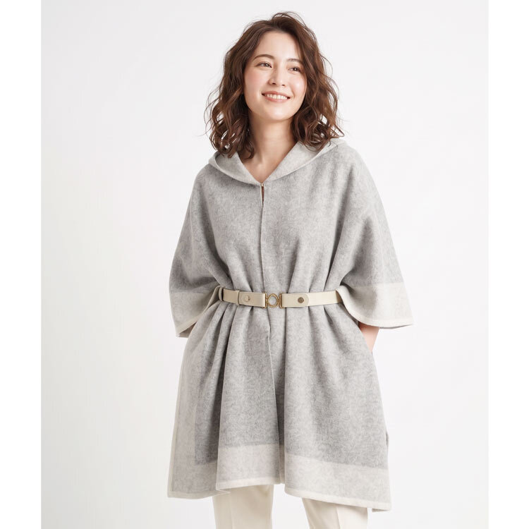 ケープ ニット ポンチョ コート マント レディース カシミヤブレンドウール フード付き Filomo ブランド カシミヤ混 カシミヤ ウール ルームウェア 秋冬 羽織り アウター 暖かい 大きめ ゆったり ギフト プレゼント 7F (02000303r)