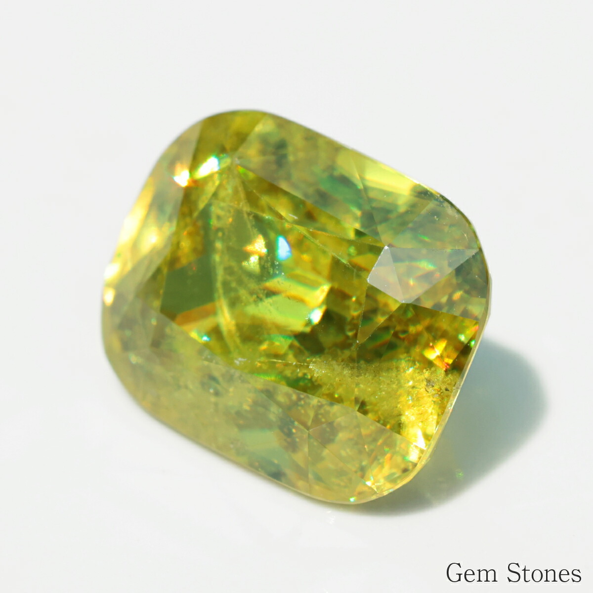 スフェーン 5.164ct 高品質 ルース 宝石 裸石 大粒 イエロー グリーン ジュエリー オリジナル 制作 コレクション 記念 お守り 誕生日 プレゼント