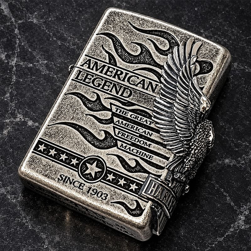 ZIPPO ハーレー ダビッドソン ジッポ ライター アンティークシルバー 銀古美 3面大型メタル 鷲 HARLEY-DAVIDSON 日本国内限定モデル かっこいい メンズ ギフト