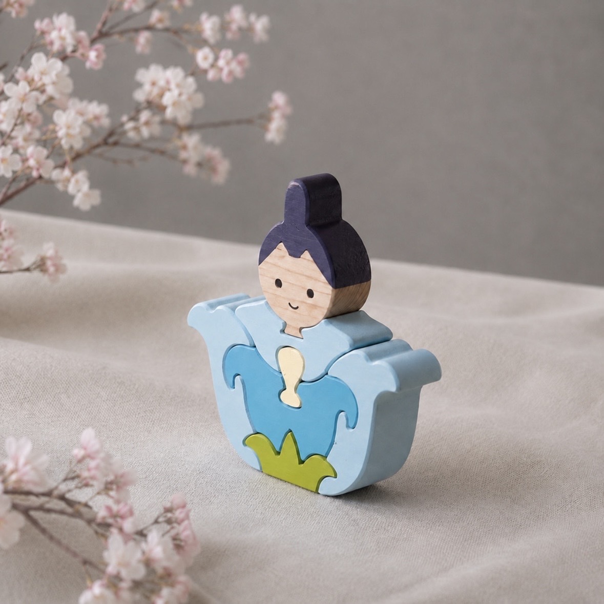 国産ヒノキの花雛｜可愛い木のひな人形｜木製ひな人形｜ひな祭り・桃の節句の節句飾り