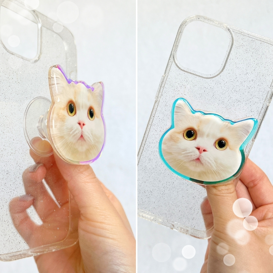 お好きなお写真で作れる♪オリジナル オーロラ スマホグリップ 愛犬 愛犬グッズ オリジナルグッズ うちの子 うちの子グッズ iphoneケース スマホケース オーダーメイド ペットグッズ スマホアクセサリー 犬用品 わんちゃんグッズ ギフト 虹の子  父の日 母の日 ぷくぷく