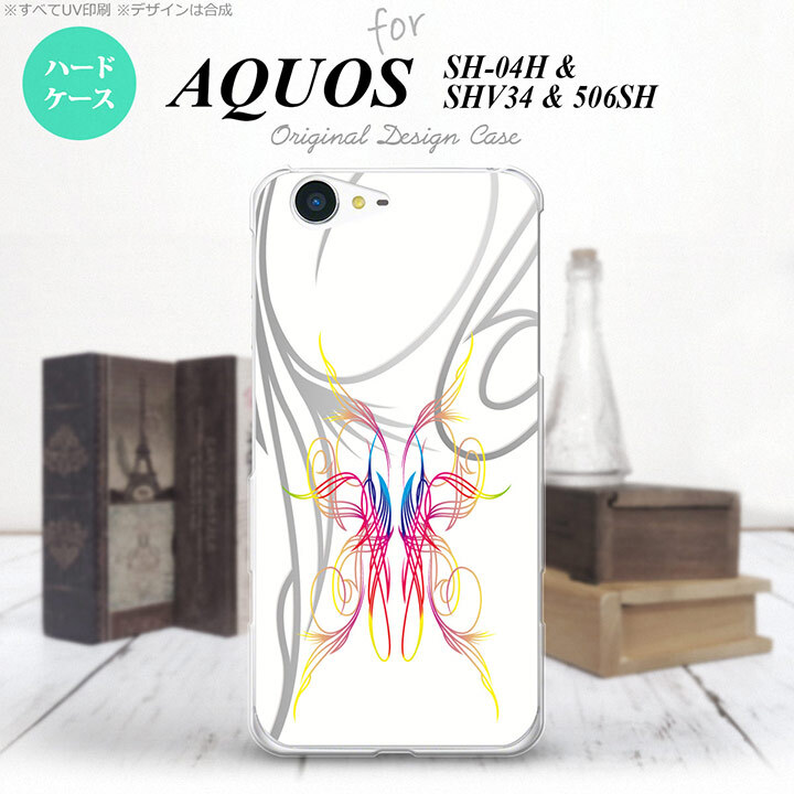 【SH04H】【スマホケース/スマホカバー】【アクオス ゼータ】SH04H スマホケース AQUOS ZETA SH04H カバー アクオス ゼータ ピンスト 白×グラデ1 nk-sh04h-1244【メール便送料無料】