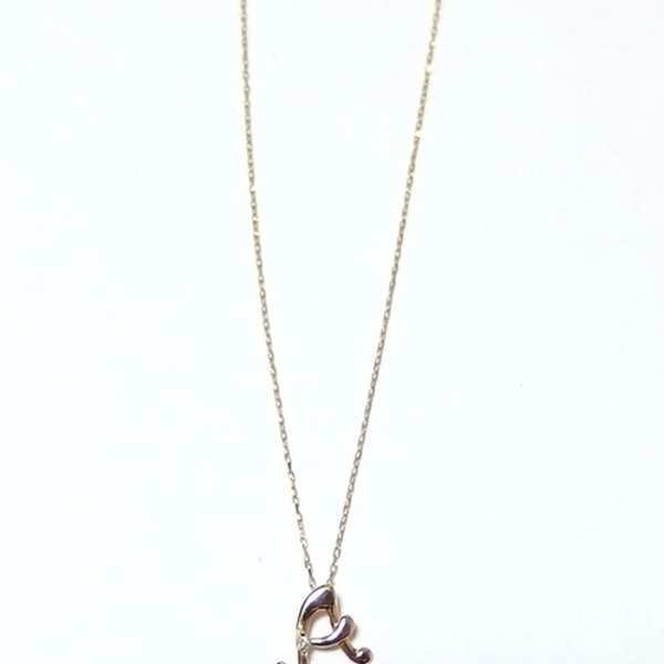 イニシャル ネックレス K18 ゴールド ダイヤモンド 0.01ct 一粒 ダイヤネックレス レディース ペンダント 18金 華奢 アルファベット A シンプル 人気 アクセサリー