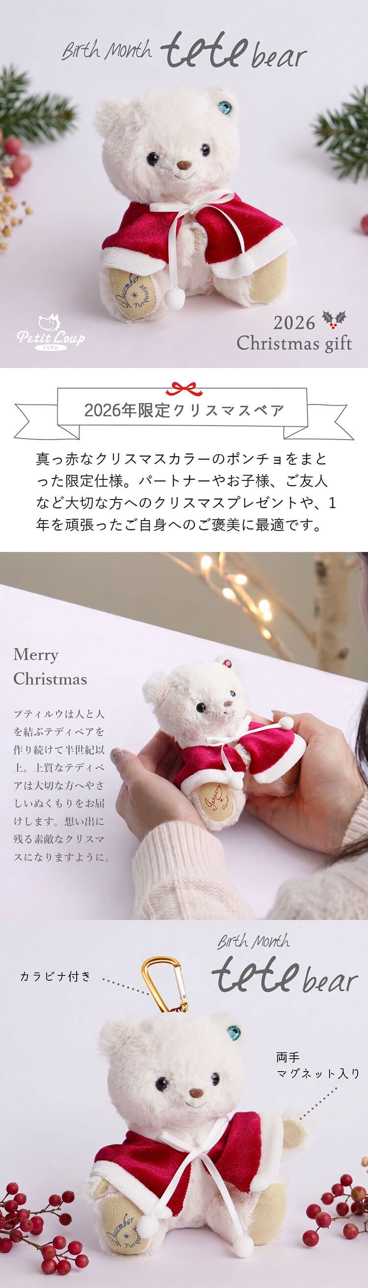 《限定15％オフ！2,980円→2,533円》 クリスマスプレゼント 彼女 【2026クリスマス限定ベア】 女性 名入れ 娘 孫 友達 テディベア くま マスコット サンタ おしゃれ マスコットキーチェーン 女の子 名前 10代 20代 ぬいぐるみ 可愛い 26クリスマスteteベア 77812