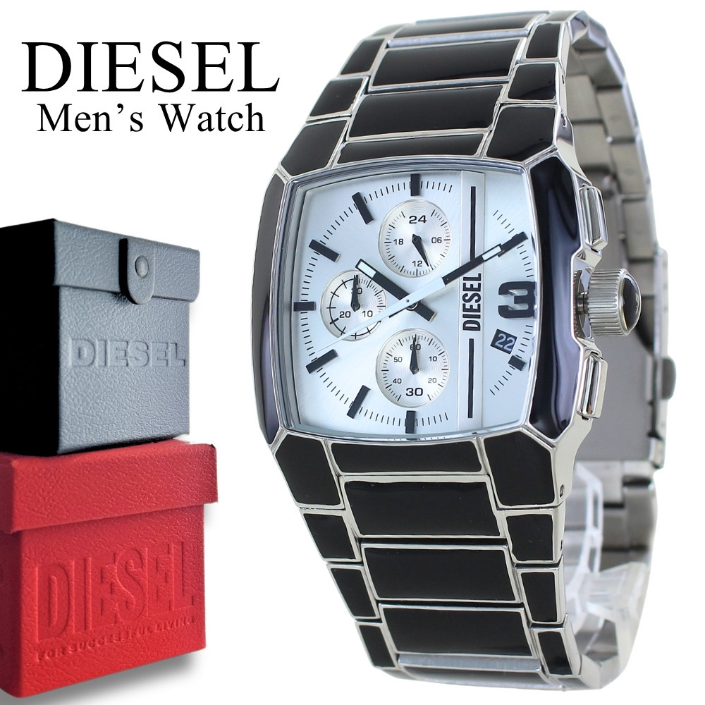 ディーゼル DIESEL 腕時計 メンズ ブラック シルバー メタルベルト 