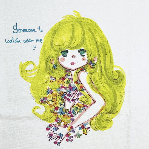 水森亜土 カラーTシャツ(M) サムワン ホワイト アパレル 送料込み