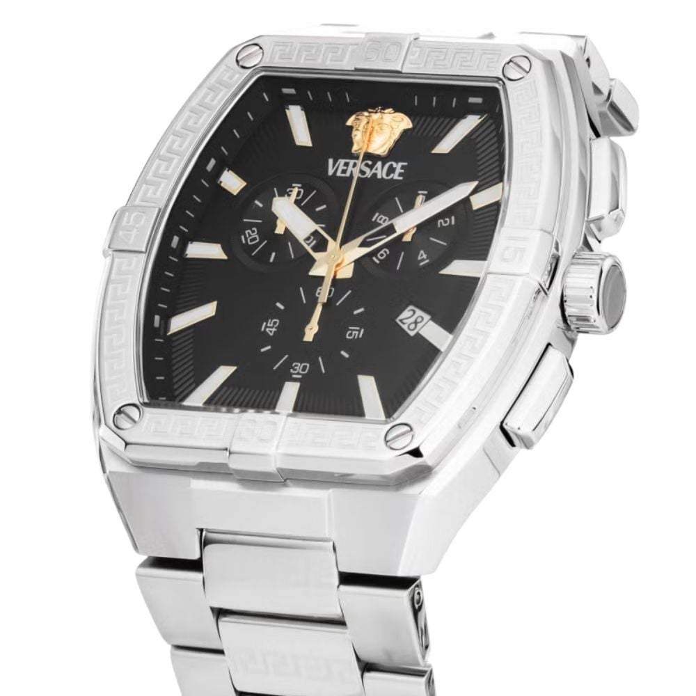 ヴェルサーチェ 腕時計 メンズ ブラック シルバー ゴールド 44mm VERSACE SPORTY TONNEAU GRECA クロノグラフ スイス製 メンズ腕時計 高級 ブランド おしゃれ プレゼント ギフト 卒業 入学 お祝い