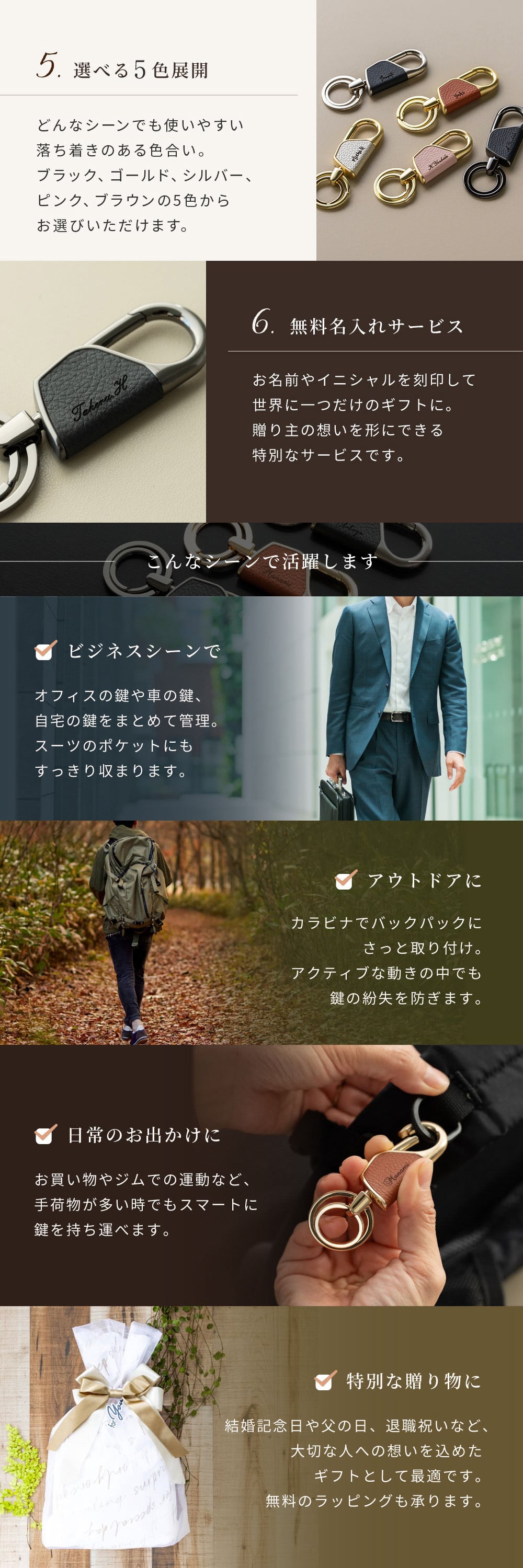 名入れ カラビナ キーリング ラウンド型 BOX付き 名前入り キーホルダー エコレザー メンズ レディース おしゃれ カラビナ 結婚記念日 革婚式 誕生日 合成皮革 おしゃれ 彼氏 夫 父 名前 刻印 記念品 プレゼント 退職祝い 卒業 引退 即日発送 ギフト 父の日 2026 プレゼント