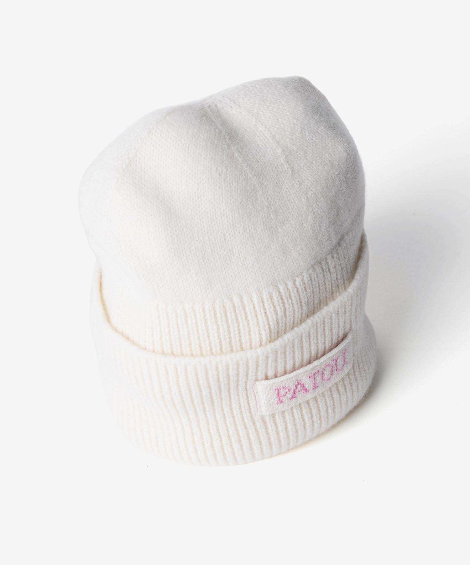 パトゥ PATOU WOOL CASHMERE BEANIE ウール カシミア ビーニー AC0788041 ニット帽 ロゴ レディース 帽子