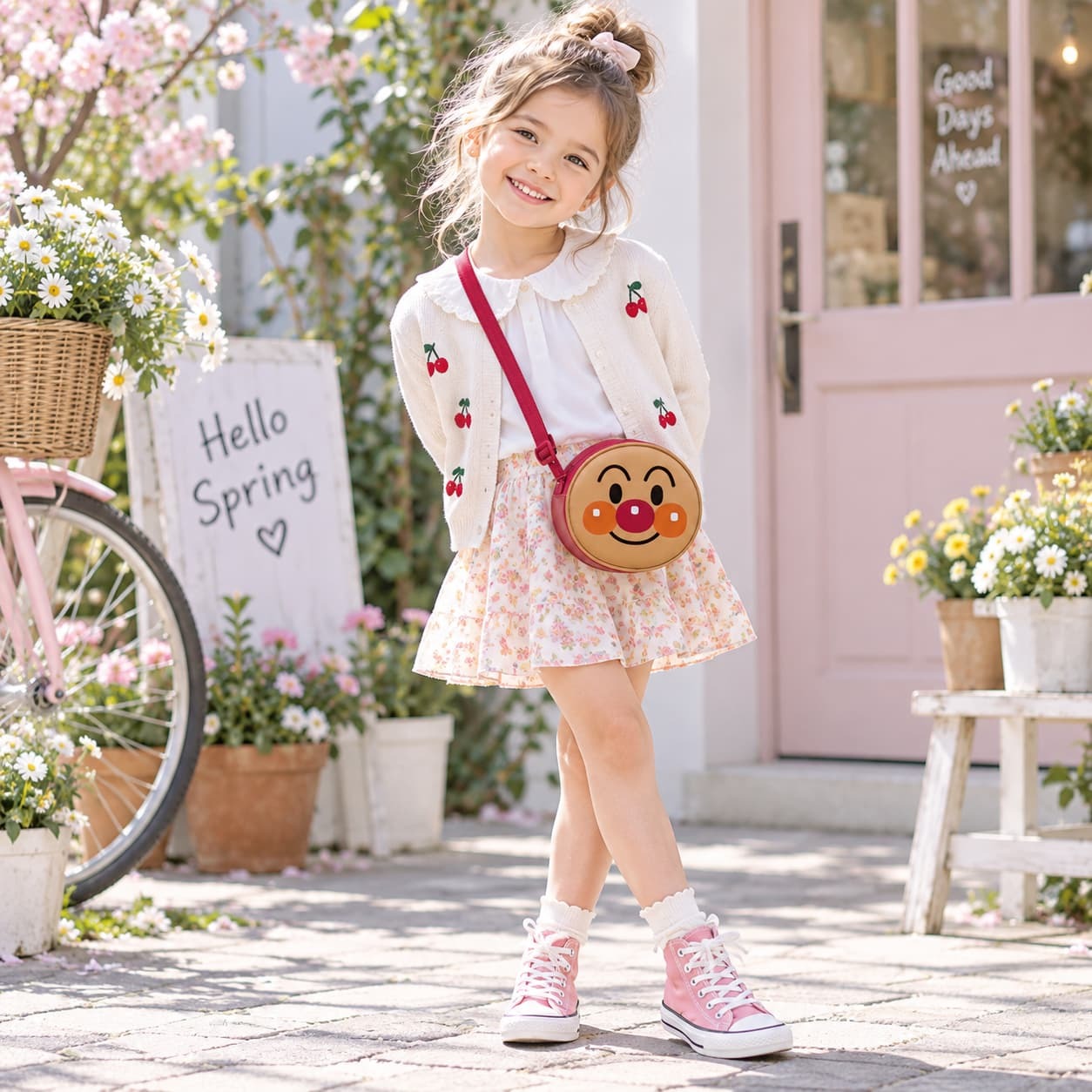アンパンマン フェイスショルダー ショルダー 斜め掛け かばん カバン 普段使い 使いやすい キャラクター キッズ ギフト プレゼント ばいきんまん anf2500