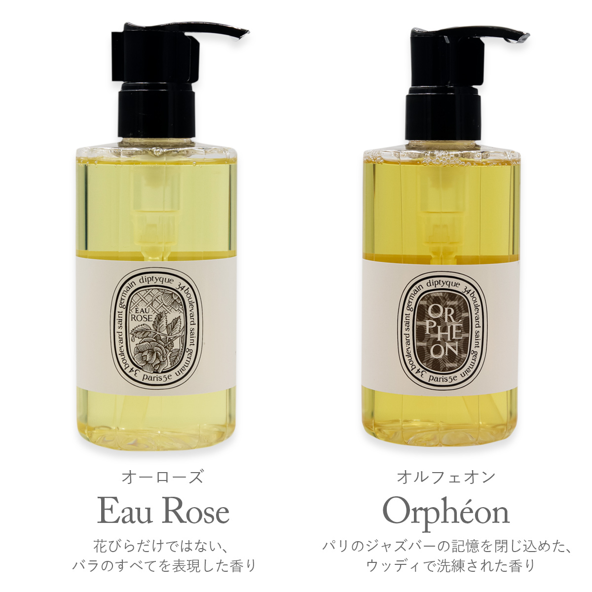 選べる6種類 ディプティック フレグランス ウォッシュジェル 200ml DIPTYQUE ハンド ボディソープ オルフェオン フルールドゥポー オーローズ オーデサンス ロンブルダンロー ローパピエ 新品