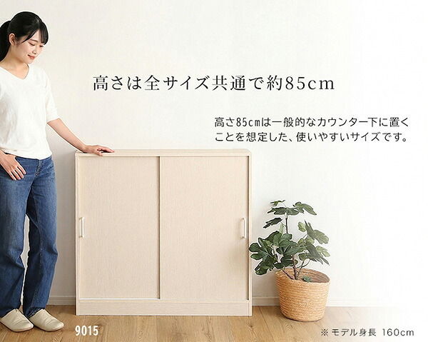 食器棚 キッチン収納 さわやかなカウンター下引き戸収納9015 FKSS-9015--WHW ホームテイスト カウンター下収納 引き戸 薄型 幅90cm すきま キッチン カウンター下 収納 スリム ラック 台所 棚：