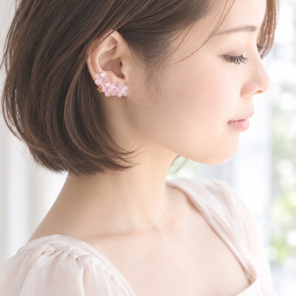 【片耳販売】 桜桜桜イヤークリップ（クリップ式イヤリング）【日本製】    