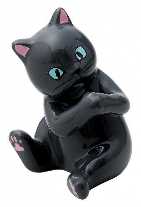 メガネスタンド 猫 磁器製 黒猫 眼鏡置き 卓上 収納 インテリア 雑貨 おしゃれ デスク オフィス 可愛い ネコ グッズ ギフト プレゼント セトクラフト