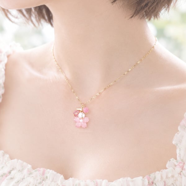 【桜ネックレス☆日本製】パーティや結婚式にもお勧め♪華奢ネックレスが可愛い/レディース/プレゼント/誕生日/クリスマス/ウェディング/発表会/パーティー/春/