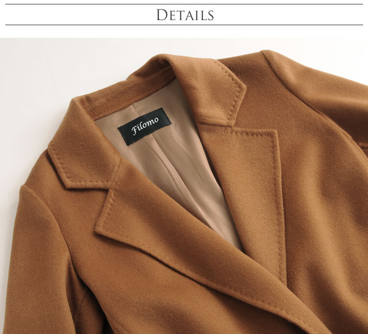 Filomo カシミヤ 100% コート レディース ガウン ロング 115cm 秋冬 内モンゴル産 カシミヤ100% ダブルフェイス 手縫い キャメル/グレー/ブラック M/L/LL フォーマル 冠婚葬祭 ゆったり 大きいサイズ ギフト プレゼント 6F (02000163r)
