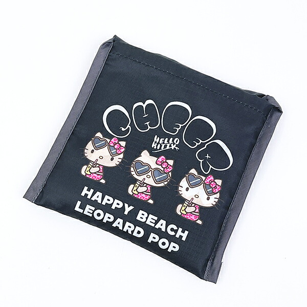 サンリオ 日焼けキティ エコバッグ ブラック/レオパード Sanrio